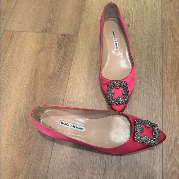 Manolo Blahnik Fuchsia Heels with Embellishments - Picture 2 of 7